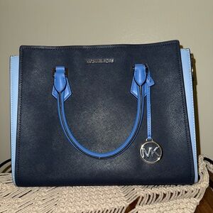 Michael Kors Dark Blue and Sky Blue Satchel